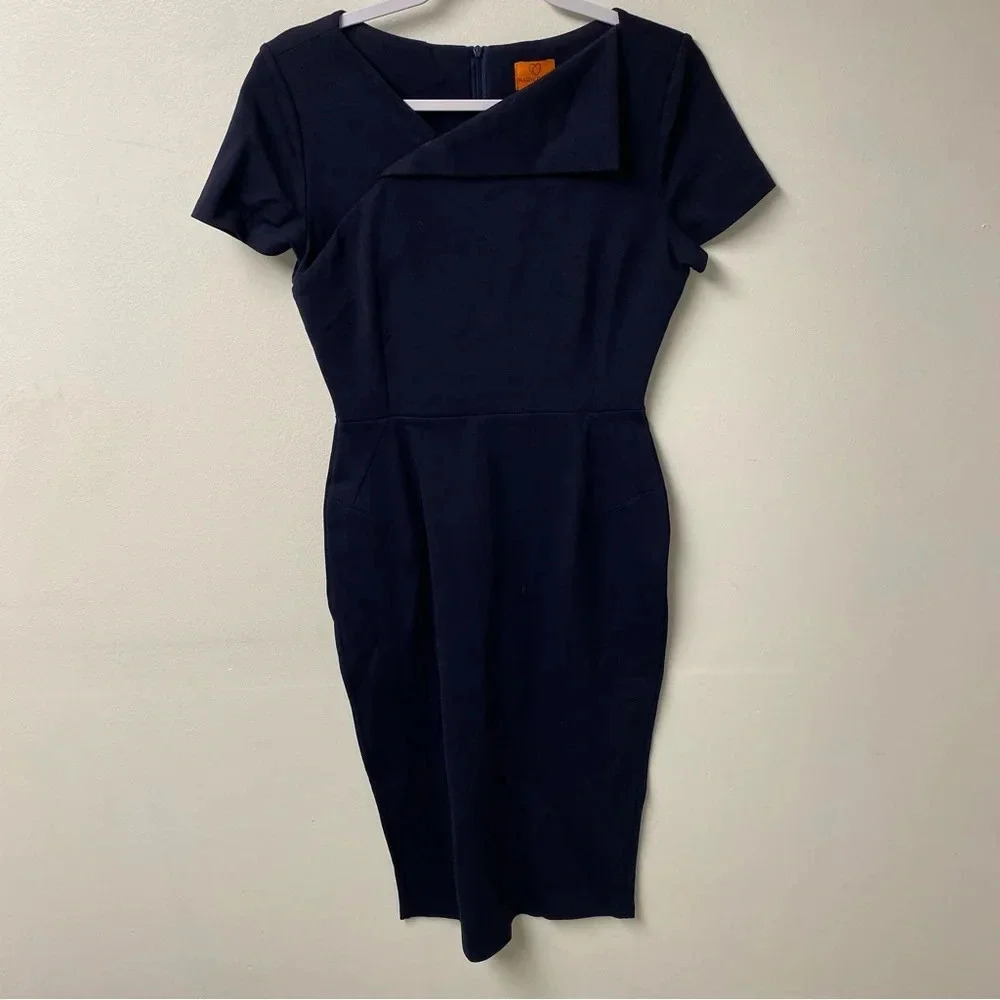Marycrafts Modest Retro Navy Midi Dress Size 8‎